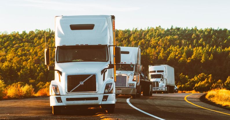 Transport - White Volvo Semi-truck on Side of Road