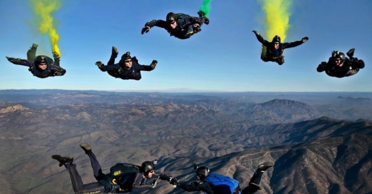 Skydiving - Parachuters on Air